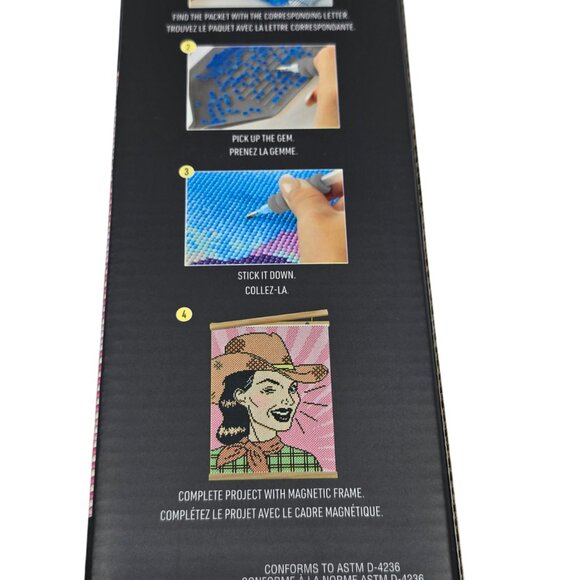 🎀 Cowgirl Diamond Art Kit 11" x 14" w. Magnetic Frame NEW - Picture 8 of 10